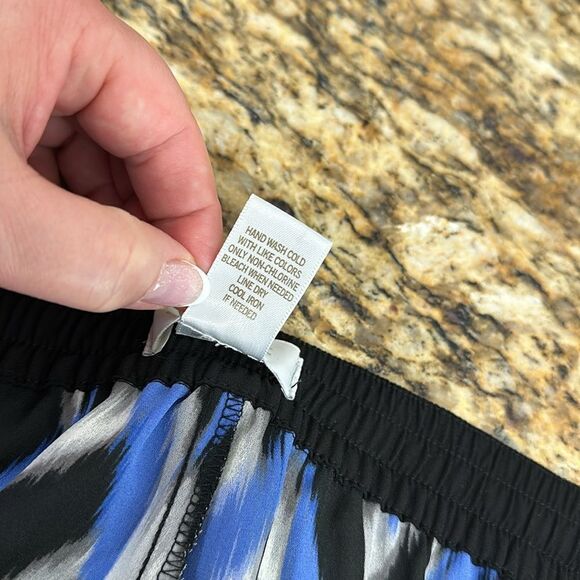 Cache Drawstring Waist Straight Leg Mid Rise Printed Pants Size 8 - Picture 4 of 9